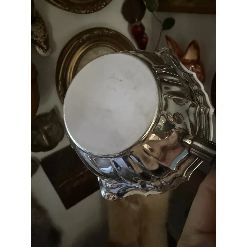 Vintage Gorham Wood Handled Silverplate Sauce Server Silver Plated Serving Dish